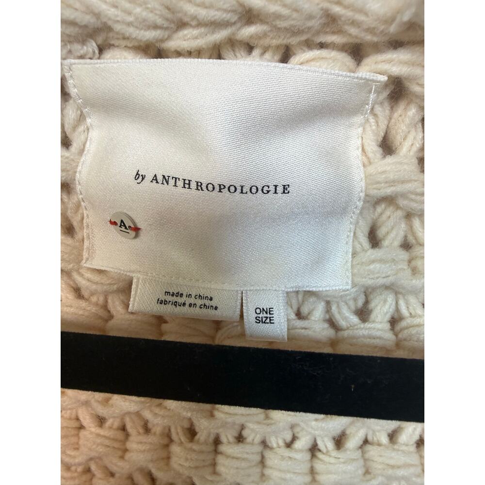 Anthropologie Chunky Knit Belted Cardigan, Cream, One Size (S/M/L) - Picture 4 of 6
